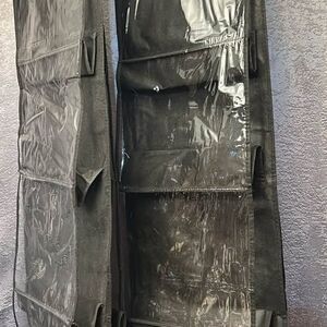 2 hanging closet organizers with clear pockets